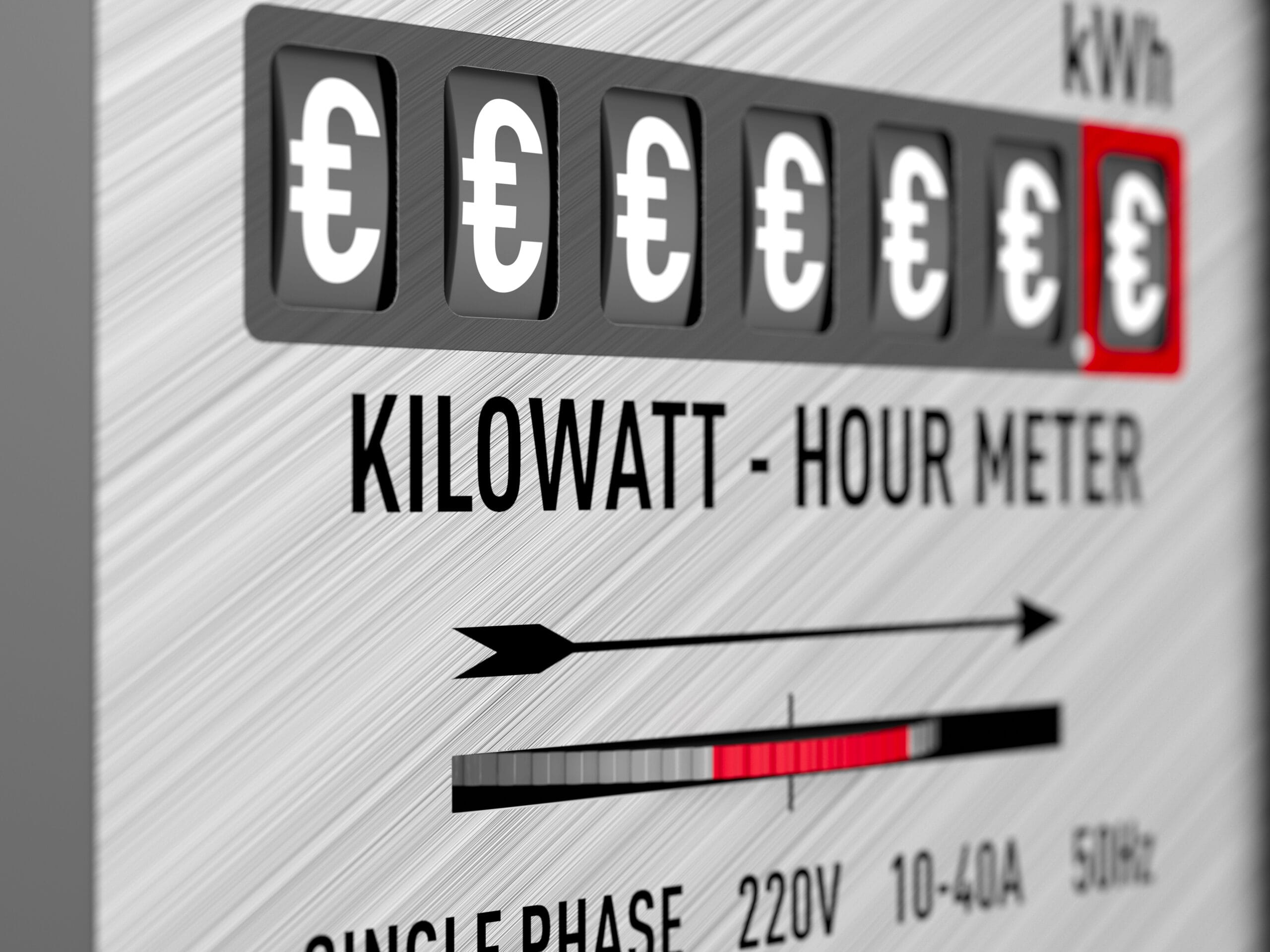 Kilowatt hour electric meter on white background. Isolated 3D il