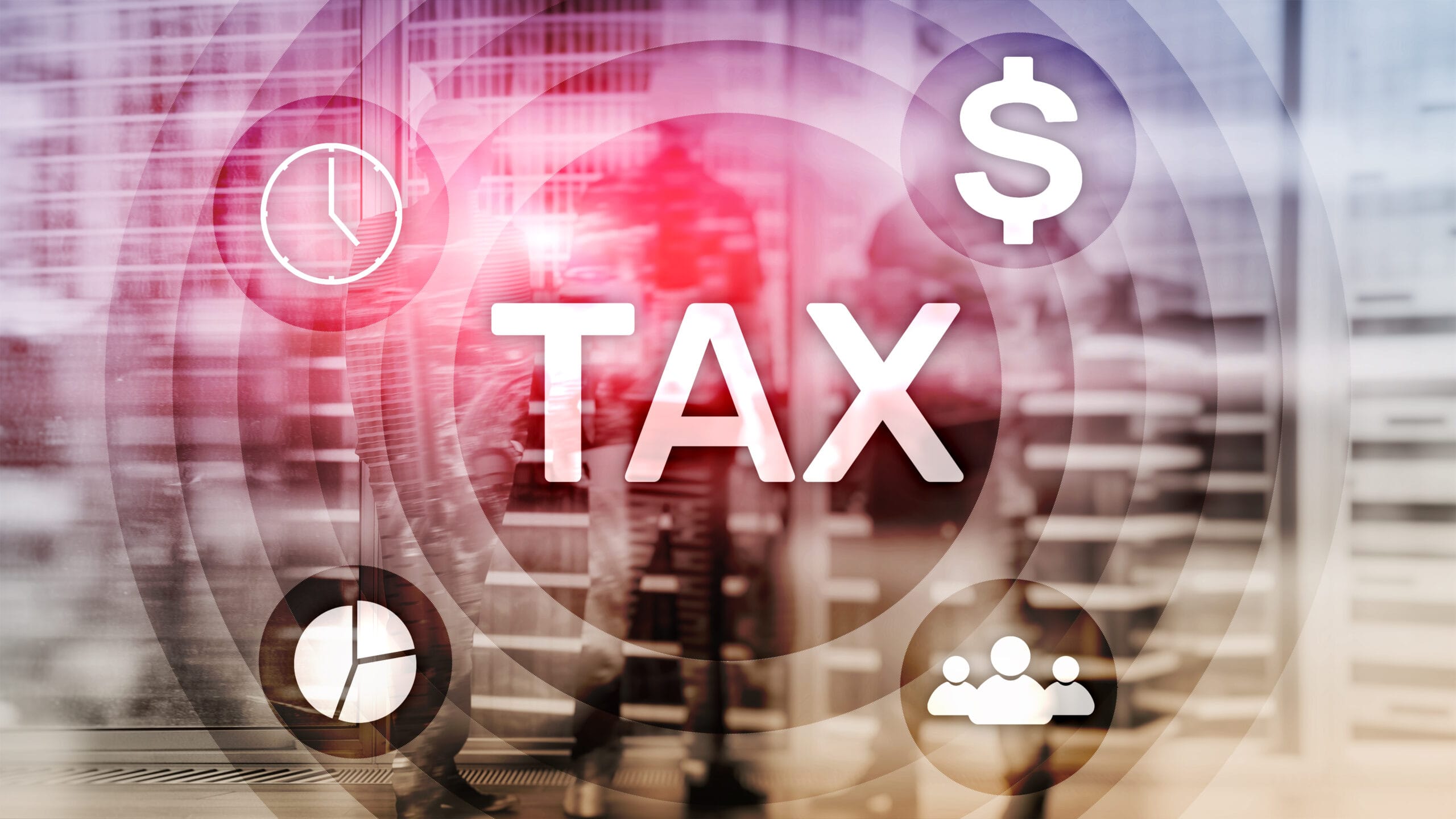 Tax Digarams, Business and Financial concept on blurred background.